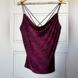 Dynamite | Hot Pink Snake Satin Cami